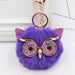 Wholesale Imitation Rex Rabbit Fur Big Eyes Sequined Owl Fur Ball Pom Pom Keychain JDC-KC-Zuge012 Keychains 祖格 Purple purple / Wholesale Jewelry JoyasDeChina Joyas De China