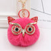 Wholesale Imitation Rex Rabbit Fur Big Eyes Sequined Owl Fur Ball Pom Pom Keychain JDC-KC-Zuge012 Keychains 祖格 Rose-red / Wholesale Jewelry JoyasDeChina Joyas De China