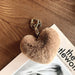 Wholesale Imitation Rex Rabbit Fur Heart Pom Pom Keychain JDC-KC-FeiRun024 Keychains 飞润 Wholesale Jewelry JoyasDeChina Joyas De China