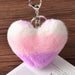 Wholesale Imitation Rex Rabbit Fur Heart Pom Pom Keychain JDC-KC-FeiRun024 Keychains 飞润 Wholesale Jewelry JoyasDeChina Joyas De China