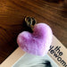 Wholesale Imitation Rex Rabbit Fur Heart Pom Pom Keychain JDC-KC-FeiRun024 Keychains 飞润 Wholesale Jewelry JoyasDeChina Joyas De China