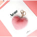 Wholesale Imitation Rex Rabbit Fur Heart Pom Pom Keychain JDC-KC-FeiRun024 Keychains 飞润 Pink OPP Wholesale Jewelry JoyasDeChina Joyas De China