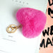 Wholesale Imitation Rex Rabbit Fur Heart Pom Pom Keychain JDC-KC-FeiRun024 Keychains 飞润 Rose OPP Wholesale Jewelry JoyasDeChina Joyas De China