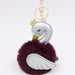 Wholesale Imitation Rex Rabbit Fur PU Leather Swan Fur Ball Pom Pom Keychain JDC-KC-Zuge013 Keychains 祖格 Purple red-silver / Wholesale Jewelry JoyasDeChina Joyas De China