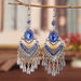 Wholesale imitation seedling silver metal earrings JDC-ES-Daiq010 Earrings 黛茜 DC1977-5 royal blue Wholesale Jewelry JoyasDeChina Joyas De China