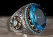 Wholesale Inlaid Sea Blue Zircon Ring JDC-RS-Beid004 Rings 贝迪 Wholesale Jewelry JoyasDeChina Joyas De China