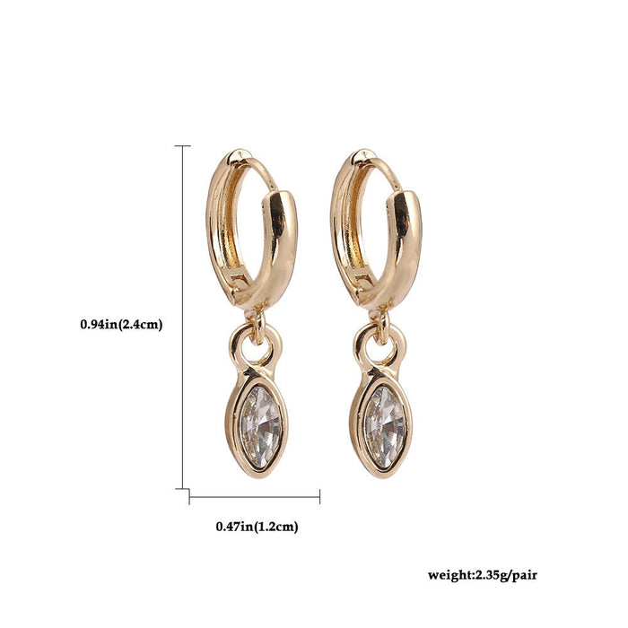Wholesale INS Wind Geometric Water Drop Rhinestone Celi Earrings JDC-ES-Ruol005 Earrings 若龙 Golden oval drill A1-4-2-5 Wholesale Jewelry JoyasDeChina Joyas De China