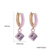 Wholesale INS Wind Geometric Water Drop Rhinestone Celi Earrings JDC-ES-Ruol005 Earrings 若龙 Purple a1-4-2-2 Wholesale Jewelry JoyasDeChina Joyas De China