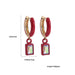 Wholesale INS Wind Geometric Water Drop Rhinestone Celi Earrings JDC-ES-Ruol005 Earrings 若龙 Red A1-4-2-3 Wholesale Jewelry JoyasDeChina Joyas De China