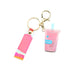 Wholesale Into Oil Pearl Milk Tea Plastic Metal Keychain JDC-KC-ManM001 Keychains 曼妙 Wholesale Jewelry JoyasDeChina Joyas De China