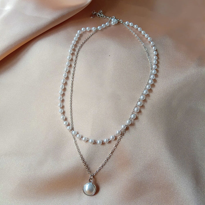 Wholesale Jewelry pearl pendant necklace Women's elegant clavicle chain necklace pearl necklace Necklaces JoyasDeChina Silver Wholesale Jewelry JoyasDeChina Joyas De China