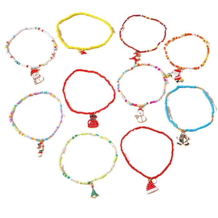 Wholesale Jewelry Random Anklet suit Fashion Santa Claus Christmas Tree Snowman Foot Jewelry Anklets JoyasDeChina Wholesale Jewelry JoyasDeChina Joyas De China
