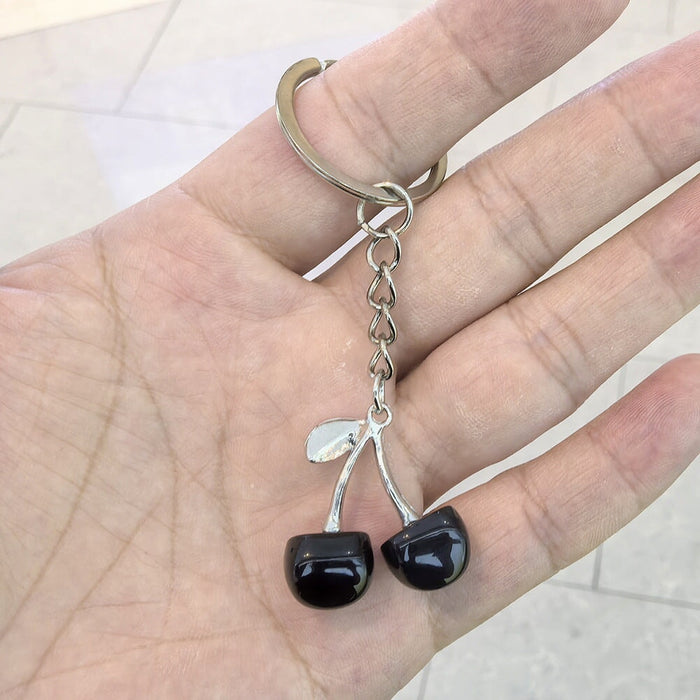 Wholesale Jewelry Simulation Cherry Keychain Fruit Pendant Accessories Key Chain Keychains JoyasDeChina Black keychain Wholesale Jewelry JoyasDeChina Joyas De China