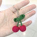 Wholesale Jewelry Simulation Cherry Keychain Fruit Pendant Accessories Key Chain Keychains JoyasDeChina Knitted keychain Wholesale Jewelry JoyasDeChina Joyas De China