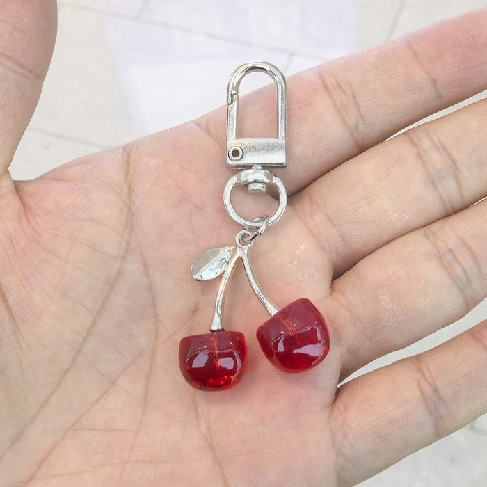 Wholesale Jewelry Simulation Cherry Keychain Fruit Pendant Accessories Key Chain Keychains JoyasDeChina Red pendant Wholesale Jewelry JoyasDeChina Joyas De China