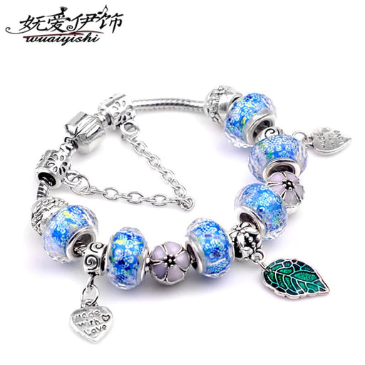 Wholesale large hole glass bead bracelet (F) JDC-BT-WUAI002 Bracelet 妩艾 Wholesale Jewelry JoyasDeChina Joyas De China