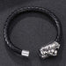 Wholesale Leather Braided Lion Stainless Steel Bracelet JDC-BT-RShen028 Bracelet 日盛 Wholesale Jewelry JoyasDeChina Joyas De China