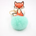 Wholesale Leather Fox Alloy Faux Fur Ball Pom Pom Keychain JDC-KC-Zuge008 Keychains 祖格 Wholesale Jewelry JoyasDeChina Joyas De China