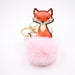 Wholesale Leather Fox Alloy Faux Fur Ball Pom Pom Keychain JDC-KC-Zuge008 Keychains 祖格 Wholesale Jewelry JoyasDeChina Joyas De China