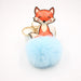 Wholesale Leather Fox Alloy Faux Fur Ball Pom Pom Keychain JDC-KC-Zuge008 Keychains 祖格 light blue / Wholesale Jewelry JoyasDeChina Joyas De China