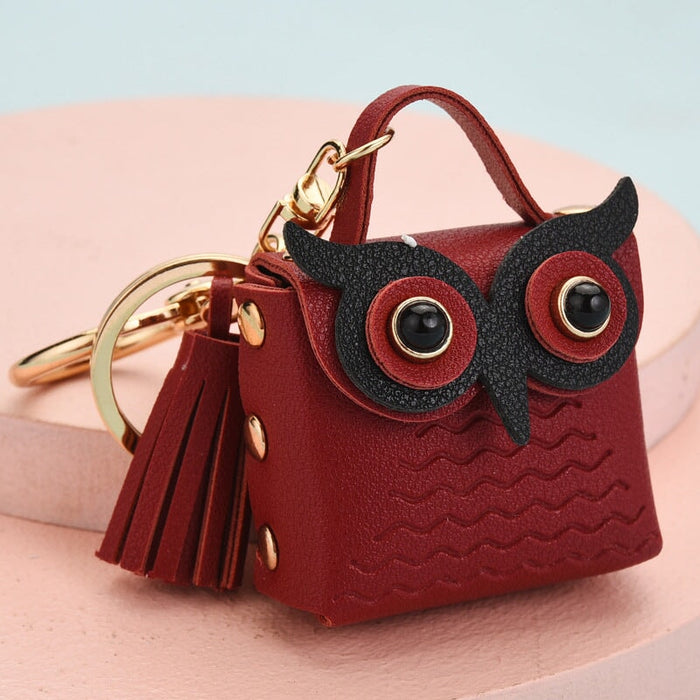 Wholesale Leather Owl Keychain JDC-KC-WS151 Keychains 围颂 Wholesale Jewelry JoyasDeChina Joyas De China