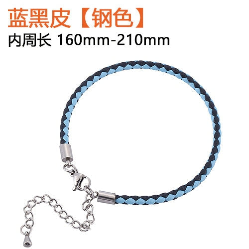 Wholesale Leather Stainless Steel Bracelet JDC-BT-RShen029 Bracelet 日盛 blue 160MM-210MM Wholesale Jewelry JoyasDeChina Joyas De China