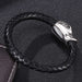 Wholesale Leather Stainless Steel Skull Bracelet JDC-BT-RShen021 Bracelet 日盛 165mm Wholesale Jewelry JoyasDeChina Joyas De China