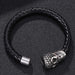 Wholesale Leather Stainless Steel Skull Bracelet JDC-BT-RShen021 Bracelet 日盛 Wholesale Jewelry JoyasDeChina Joyas De China