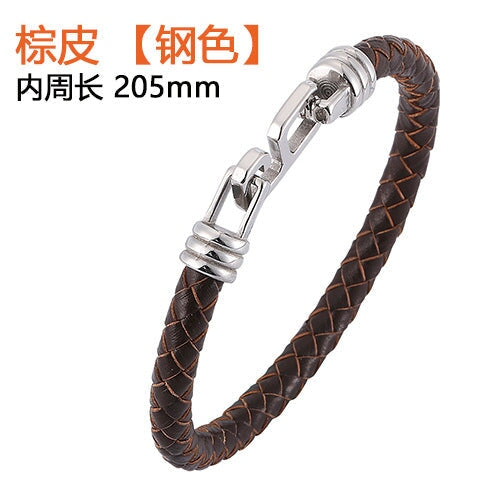 Wholesale Leather Stainless Steel Snap Bracelet JDC-BT-RShen032 Bracelet 日盛 Wholesale Jewelry JoyasDeChina Joyas De China