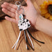 Wholesale Leather Tassel Turquoise Alloy Sunflower Keychain MOQ≥2 JDC-KC-HeYi001 Keychains 合异 1 Wholesale Jewelry JoyasDeChina Joyas De China