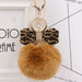 Wholesale Leopard Print Bow Imitation Rex Rabbit Fur Ball Alloy Pom Pom Keychain JDC-KC-Zuge010 Keychains 祖格 brown / Wholesale Jewelry JoyasDeChina Joyas De China