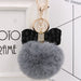 Wholesale Leopard Print Bow Imitation Rex Rabbit Fur Ball Alloy Pom Pom Keychain JDC-KC-Zuge010 Keychains 祖格 dark grey-black / Wholesale Jewelry JoyasDeChina Joyas De China