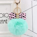 Wholesale Leopard Print Bow Imitation Rex Rabbit Fur Ball Alloy Pom Pom Keychain JDC-KC-Zuge010 Keychains 祖格 Mint Green-Pink / Wholesale Jewelry JoyasDeChina Joyas De China