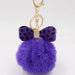 Wholesale Leopard Print Bow Imitation Rex Rabbit Fur Ball Alloy Pom Pom Keychain JDC-KC-Zuge010 Keychains 祖格 purple-purple / Wholesale Jewelry JoyasDeChina Joyas De China