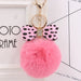 Wholesale Leopard Print Bow Imitation Rex Rabbit Fur Ball Alloy Pom Pom Keychain JDC-KC-Zuge010 Keychains 祖格 Watermelon Red-Pink / Wholesale Jewelry JoyasDeChina Joyas De China