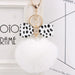 Wholesale Leopard Print Bow Imitation Rex Rabbit Fur Ball Alloy Pom Pom Keychain JDC-KC-Zuge010 Keychains 祖格 white-white / Wholesale Jewelry JoyasDeChina Joyas De China