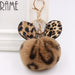 Wholesale Leopard Print Rabbit Ears Imitation Rex Rabbit Fur Ball Pom Pom Keychain JDC-KC-Zuge007 Keychains 祖格 Wholesale Jewelry JoyasDeChina Joyas De China