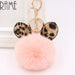 Wholesale Leopard Print Rabbit Ears Imitation Rex Rabbit Fur Ball Pom Pom Keychain JDC-KC-Zuge007 Keychains 祖格 pink / Wholesale Jewelry JoyasDeChina Joyas De China