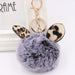 Wholesale Leopard Print Rabbit Ears Imitation Rex Rabbit Fur Ball Pom Pom Keychain JDC-KC-Zuge007 Keychains 祖格 two-tone black / Wholesale Jewelry JoyasDeChina Joyas De China