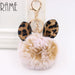 Wholesale Leopard Print Rabbit Ears Imitation Rex Rabbit Fur Ball Pom Pom Keychain JDC-KC-Zuge007 Keychains 祖格 two-tone khaki / Wholesale Jewelry JoyasDeChina Joyas De China