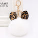 Wholesale Leopard Print Rabbit Ears Imitation Rex Rabbit Fur Ball Pom Pom Keychain JDC-KC-Zuge007 Keychains 祖格 white / Wholesale Jewelry JoyasDeChina Joyas De China