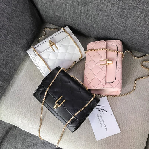 Wholesale letter lock diamond check chain one shoulder diagonal cross bag JDC-SD-Mingo005 Shoulder Bags 新城铭欧 Wholesale Jewelry JoyasDeChina Joyas De China