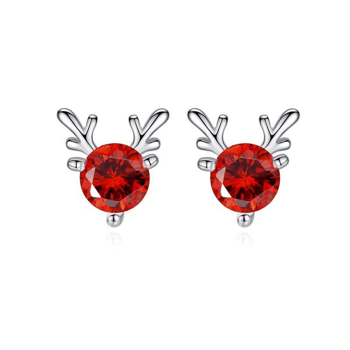 Wholesale Little Elk Electroplating Alloy Earrings for Christmas JDC-ES-Yizhong008 Earrings 怡众 02 red Wholesale Jewelry JoyasDeChina Joyas De China