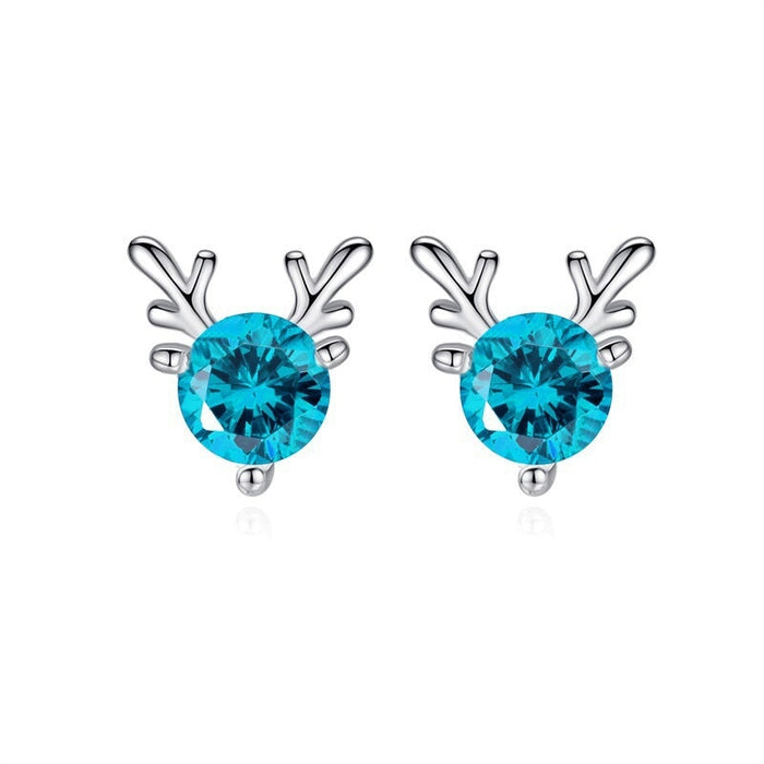 Wholesale Little Elk Electroplating Alloy Earrings for Christmas JDC-ES-Yizhong008 Earrings 怡众 04 blue Wholesale Jewelry JoyasDeChina Joyas De China