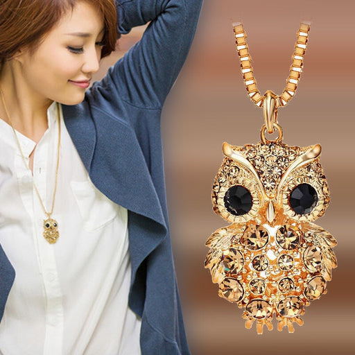 Wholesale long gold owl sweater alloy necklace JDC-NE-Jiaow005 Necklaces 娇婉 Wholesale Jewelry JoyasDeChina Joyas De China