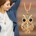 Wholesale long gold owl sweater alloy necklace JDC-NE-Jiaow005 Necklaces 娇婉 Wholesale Jewelry JoyasDeChina Joyas De China