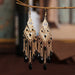 Wholesale Long Rice Bead Metal Chain Earrings JDC-ES-Daiq012 Earrings 黛茜 Wholesale Jewelry JoyasDeChina Joyas De China