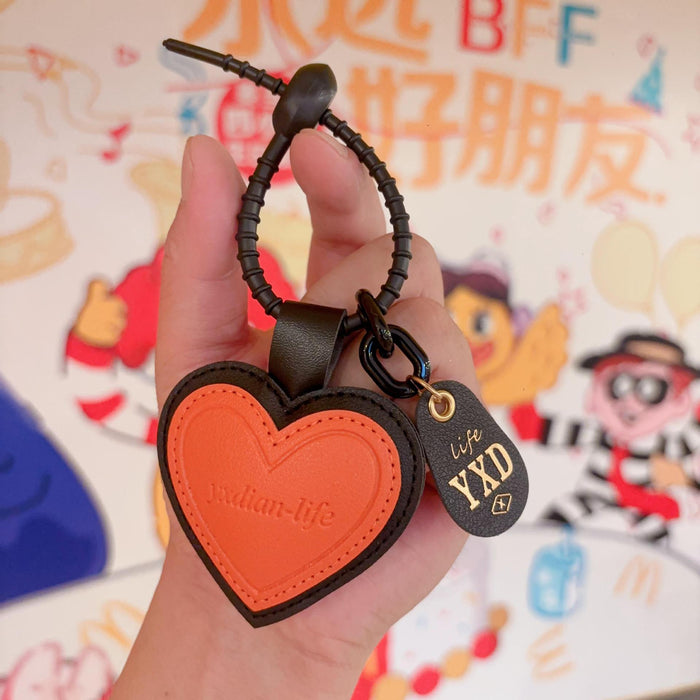 Wholesale Love PU leather key chain pendant car key chain bag girl pendant Keychains JoyasDeChina Love leather pendant-orange Wholesale Jewelry JoyasDeChina Joyas De China