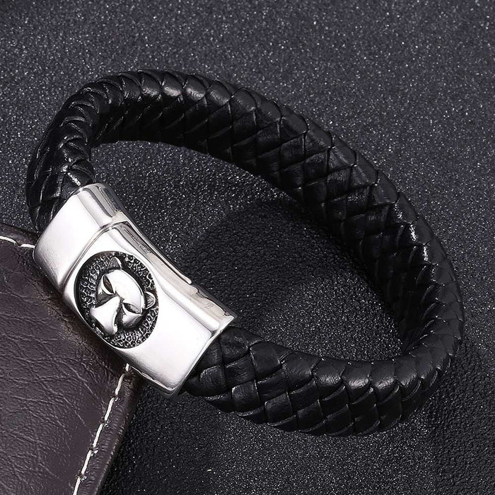 Wholesale Magnet Buckle Stainless Steel Leather Bracelet JDC-BT-RShen026 Bracelet 日盛 Wholesale Jewelry JoyasDeChina Joyas De China