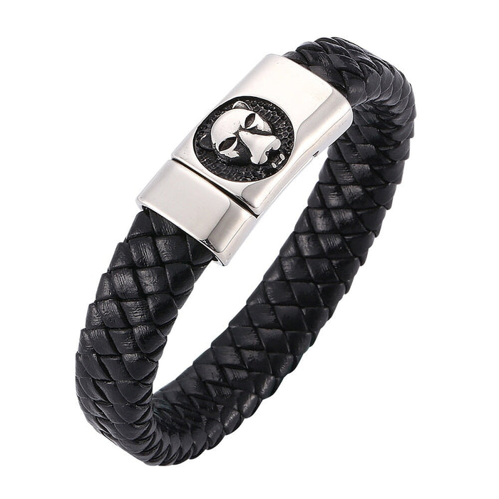 Wholesale Magnet Buckle Stainless Steel Leather Bracelet JDC-BT-RShen026 Bracelet 日盛 Wholesale Jewelry JoyasDeChina Joyas De China